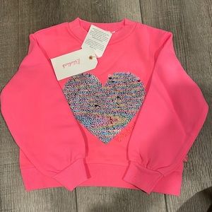 Billieblush pink sequin heart sweatshirt